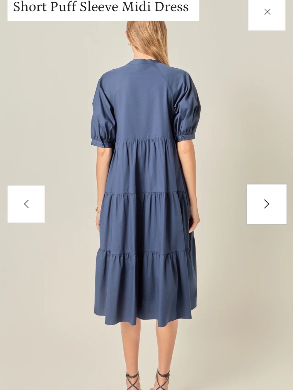 English factory SHORT PUFF SLEEVE MIDI DRESS - navy - Picture 3 of 6